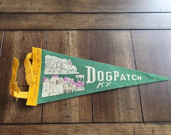 Vintage Dog Patch Kentucky Souvenir Felt Pennant