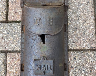 Vintage Industrial Cast Iron Metal Mailbox