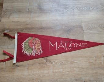 Vintage Felt Pennant Souvenir from Malone New York