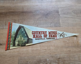 Vintage Country Music Hall of Fame Nashville Tennessee Souvenir Pennant