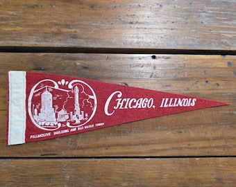 Vintage Chicago Illinois Souvenier Small Pennant