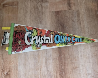 Vintage Crystal Onyx Cave Kentucky Souvenir Pennant