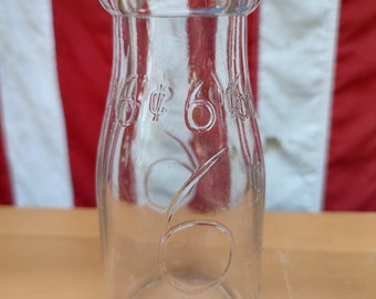 Vintage 6 Cent Glass Milk Bottle
