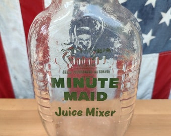 Vintage Minute Maid Juice Mixer Glass Advertising Bottle