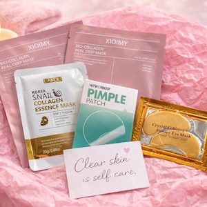 Set de regalo para ELLA, parches para el acné, mascarilla facial de colágeno de caracol, parches para los ojos.