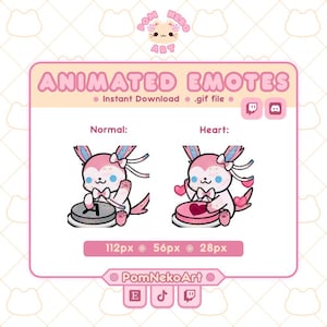Animated Sylve Emote - Button Bongo | Twitch, Discord Heart Emoji | Fairy Fox PKMN Love Smash