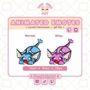 Animiertes Emote – Dampfkugel | Twitch-Stream, Discord-Emoji | Neugierig / Starrer Blick / Wasserfuchs / Shiny-Pokémon