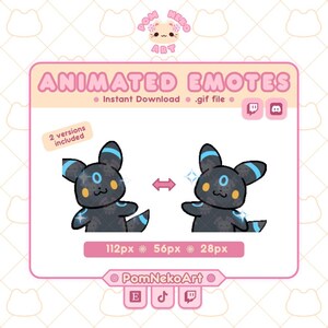 Emote animado - Umbre brilhante se mexendo | Transmissão na Twitch, Emoji do Discord | Raposa Negra se mexendo/andando/abanando