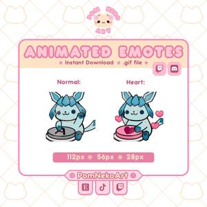 Animated Glace Emote - Button Bongo | Twitch Stream, Discord Chat Emoji | Ice / PKMN / Hearts / Gaming