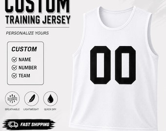 Custom Sleeveless Training Jersey, Personalized Sports Tank Top, Custom Number Workout Jersey, Team Training Shirt, Basketball Practice Top