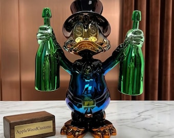 Luxus Chrom Scrooge McDuck Skulptur | Pop Art Strassendekor | Hypebeast Haus Büro Statue | Premium Kunstobjekt in limitierter Auflage
