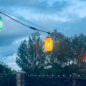 Outdoor String Light Covers for Patio — Lattice Collection | 6 Colors