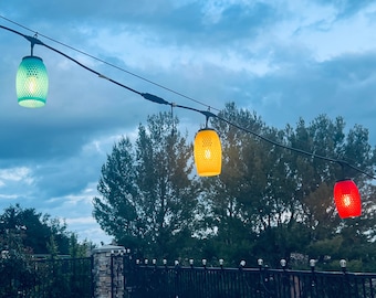 Outdoor String Light Covers for Patio — Lattice Collection | 6 Colors