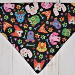 Halloween Dog Bandana - Sugar Skull Dogs Bandana - Trick or Treat Dog Bandana - Over the Collar Bandana - Cute Pet Accessories
