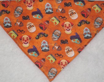 Over the Collar Orange With Boo Words Gift for Pets Slip on Bandana - Halloween Dog Cat Bandana