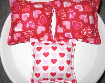 Valentine's Day Decor - 3 Mini Pillows - Tiered Tray Decor - Bowl Fillers  - Ready to Ship