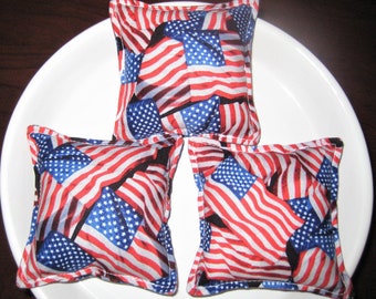 Flag Mini Pillows - Set of 3 - Patriotic - Americana - Tiered Tray Decor - Bowl Fillers  - Ready to Ship