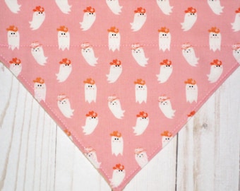 Cowboy Ghosts Dog Bandana - Trick or Treat Dog Bandana - Halloween Dog Bandana - Cowboy Bandana - READY TO SHIP - Over the Collar Bandana
