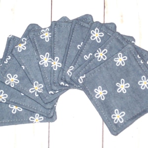 10 Reusable Cotton Pads - 3&quot; Flannel Square - Facial Wipes - Toner Pads - Makeup Wipes - Reusable Facial Pads - Zero Waste - Ready to Ship
