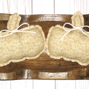 Set of 2 Fabric Pumpkin - Fall Tiered Tray Decor - Pumpkin Bowl Filler - Harvest Decor - Thanksgiving Decor - Hostess Gift - Ready to Ship