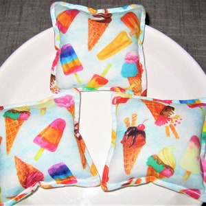 Ice Cream Mini Pillows - Tiered Tray Decor - Popsicle - Ice Cream Tiered Tray - Summer Treats - Set of 3 - Bowl Fillers - Ready to Ship
