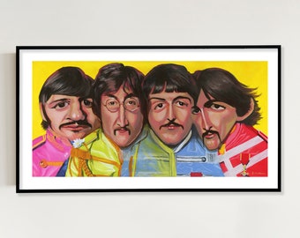 Beatles Print on Paper Limited Edition Giclee music poster wall art painting Gift for Beatles fan