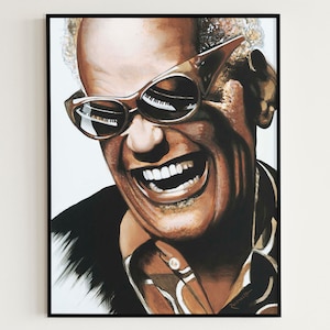 Ray Charles art print on paper, wall art, Rock and Roll music poster