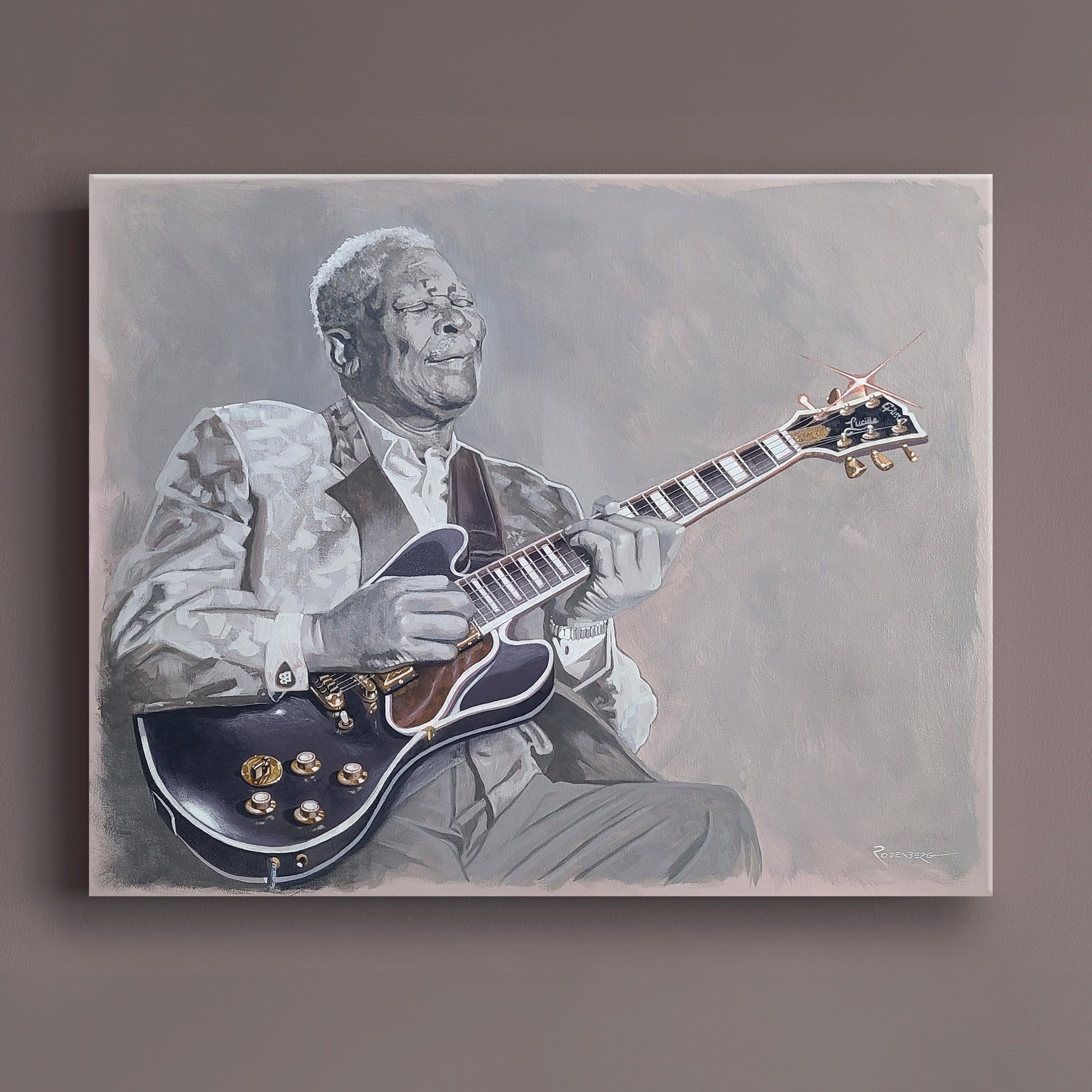 ORIGINAL painting of B.B. King | music wall art | blues legend home decor gift