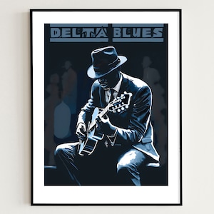 Delta Blues Art Print Digital Download Print Printable Blues Wall Art Poster Blues Music painting Home Decor
