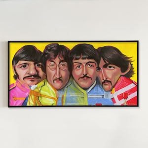 ORIGINAL painting of The Beatles Rock and Roll music wall art home decor