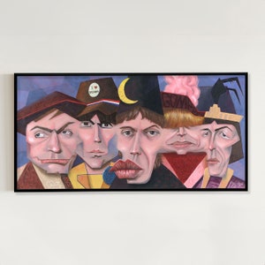 ORIGINALgemälde der Rolling Stones Rock and Roll Musik Wand Dekoration