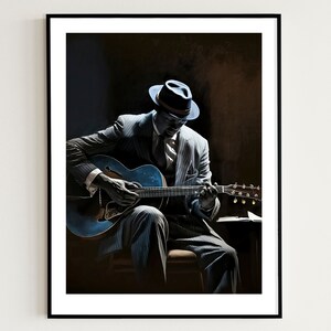 Blues Art Print, Digital Print, Printable Wall Art Poster, Music Art, Home Decor