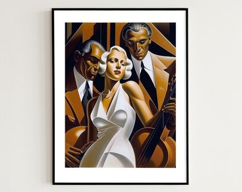Jazz Art Print, Digital Print, Printable Wall Art Poster, Music Art, Home Decor