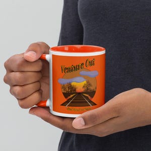 Venture Out Mug, Forest Sunset Train Tracks, Nature Adventure Coffee Mug