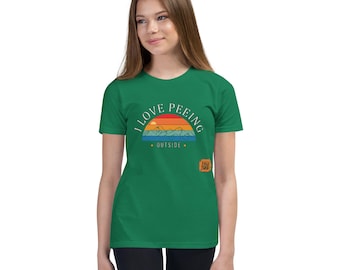 Youth T-Shirt | I Love Peeing Outside, Camping Humor Graphic Tee