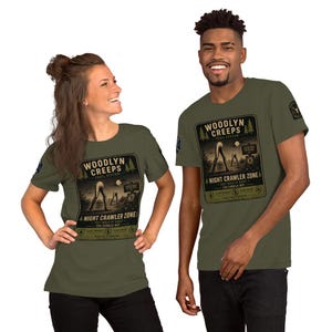 Night Crawler Zone Cryptid T-Shirt, Woodlyn Creeps Trail System Apparel