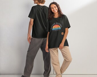 I Love Peeing Outside Oversized T-Shirt | Funny Outdoor Humor Camping Tee