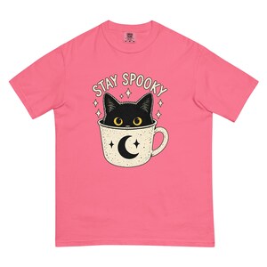 Stay Spooky Black Cat Shirt, Halloween Cat T-Shirt, Cute Gothic Cat Tee, Witchy Fall Shirt, Cat Lover Halloween Gift