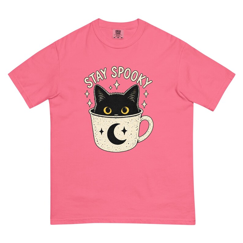 Stay Spooky Black Cat Shirt, Halloween Cat T-Shirt, Cute Gothic Cat Tee, Witchy Fall Shirt, Cat Lover Halloween Gift