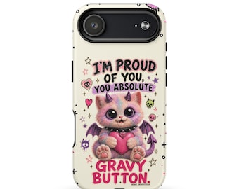 Gravy Button Monster Cat MagSafe Tough Case | iPhone 17 Pro Max, 17 Air