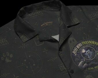 Boo-Who Paranormal Ghost Cat Button-Up Shirt | All Over Print Streetwear