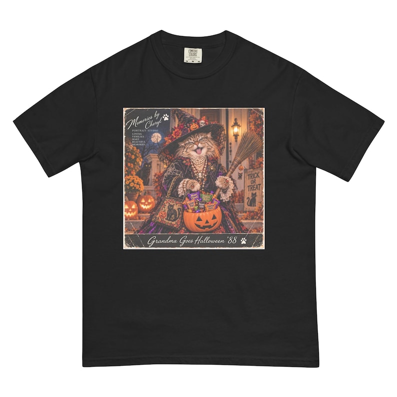 Funny Grandma Halloween Shirt, Vintage Witch Cat Tee, Retro Halloween T-Shirt, Crazy Cat Lady Shirt, Grandma Goes Halloween