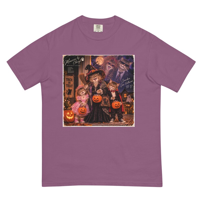 Funny Cat Family Halloween Shirt, Vintage Halloween T-Shirt, Retro Family Portrait Tee, Trick or Treat Cats, The Furrmans