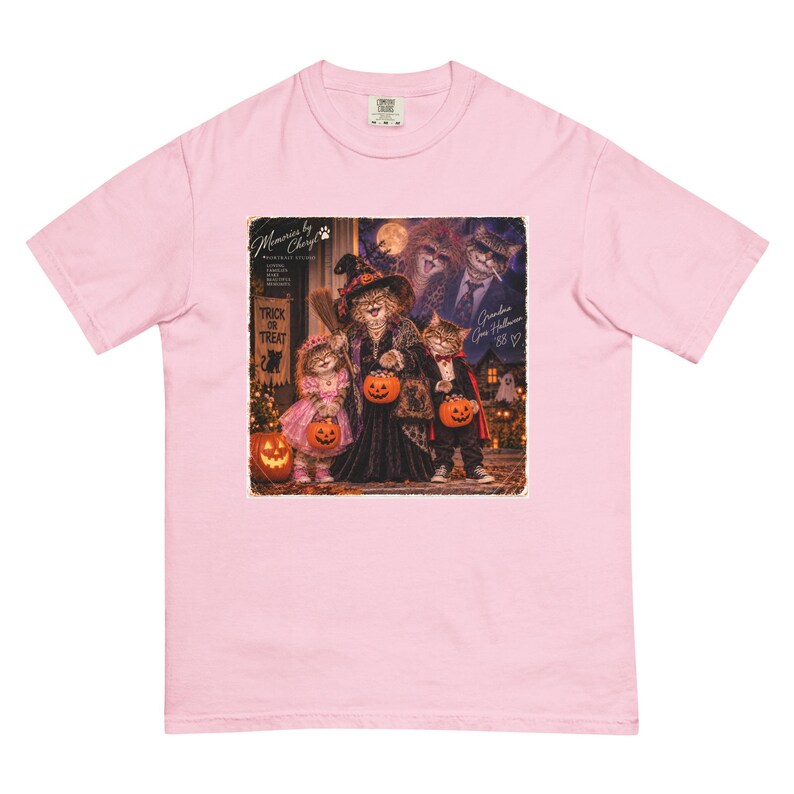 Funny Cat Family Halloween Shirt, Vintage Halloween T-Shirt, Retro Family Portrait Tee, Trick or Treat Cats, The Furrmans