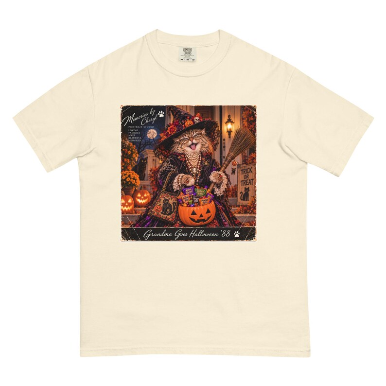 Funny Grandma Halloween Shirt, Vintage Witch Cat Tee, Retro Halloween T-Shirt, Crazy Cat Lady Shirt, Grandma Goes Halloween