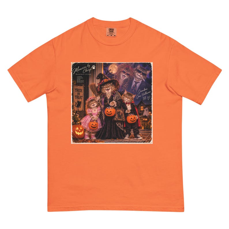 Funny Cat Family Halloween Shirt, Vintage Halloween T-Shirt, Retro Family Portrait Tee, Trick or Treat Cats, The Furrmans