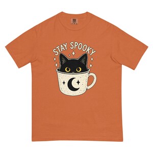 Stay Spooky Black Cat Shirt, Halloween Cat T-Shirt, Cute Gothic Cat Tee, Witchy Fall Shirt, Cat Lover Halloween Gift