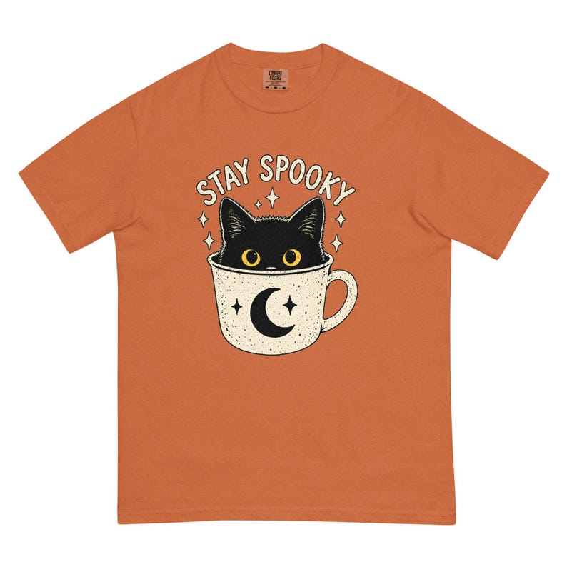 Stay Spooky Black Cat Shirt, Halloween Cat T-Shirt, Cute Gothic Cat Tee, Witchy Fall Shirt, Cat Lover Halloween Gift