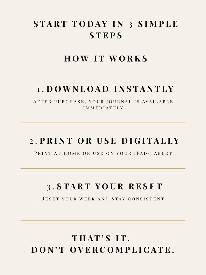 Get Your Life Together This Week | Weekly Reset Planner & Habit Tracker (Digital Download) image 5