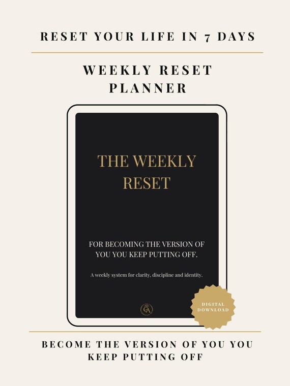 Weekly Reset Planner | Habit Tracker, Self Improvement (Digital Download)